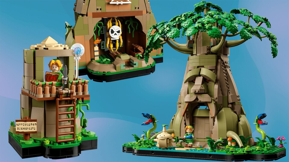 In der Ocarina of Time-Version beinhaltet der LEGO Zelda Deku-Baum einen Turm sowie eine Spinne im Inneren.