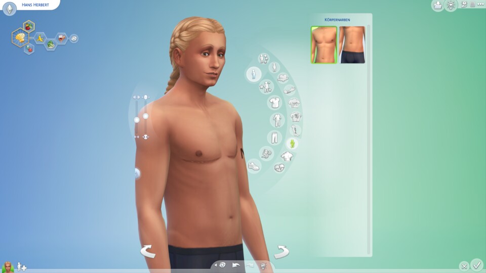 Sims mit männlichem Körperbau können jetzt Narben einer Brust-OP haben.