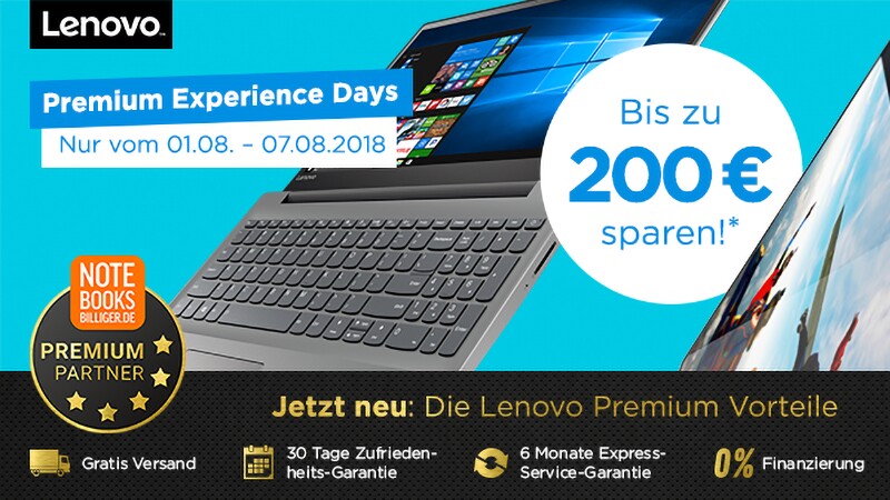 Lenovo Premium Experience Days - Bis zu 200 € Rabatt.