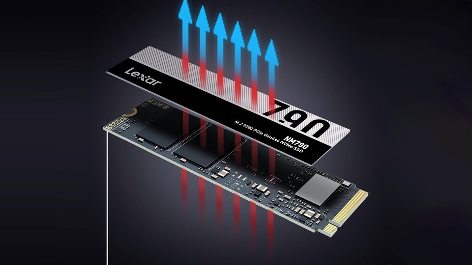 In der angebotenen Version verfügt die PS5-SSD Lexar NM790 über einen dünnen Heat Spreader. Das ist besser als nichts, aber nicht ganz optimal.