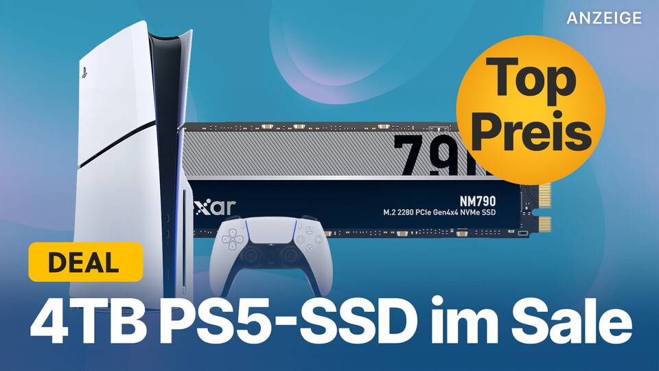 Mit der PS5-SSD Lexar NM790 könnt ihr euch jede Menge Speicherplatz für eure Spiele günstig sichern - aber wahrscheinlich nur für kurze Zeit.