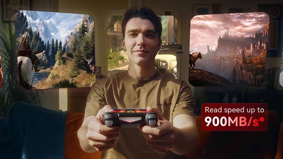 Bis zu 900 MBs Lesegeschwindigkeit: Die Lexar PLAY PRO nutzt PCIe- und NVMe-Technologie für hohe Übertragungsraten.