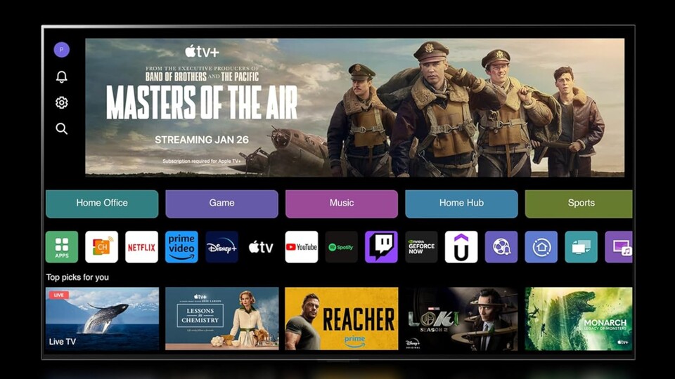 Das WebOS-Betriebssystem des LG NANO81T6A 4K-TVs ist übersichtlich und beitet eine Menge Funktionen und Streaming-Apps.