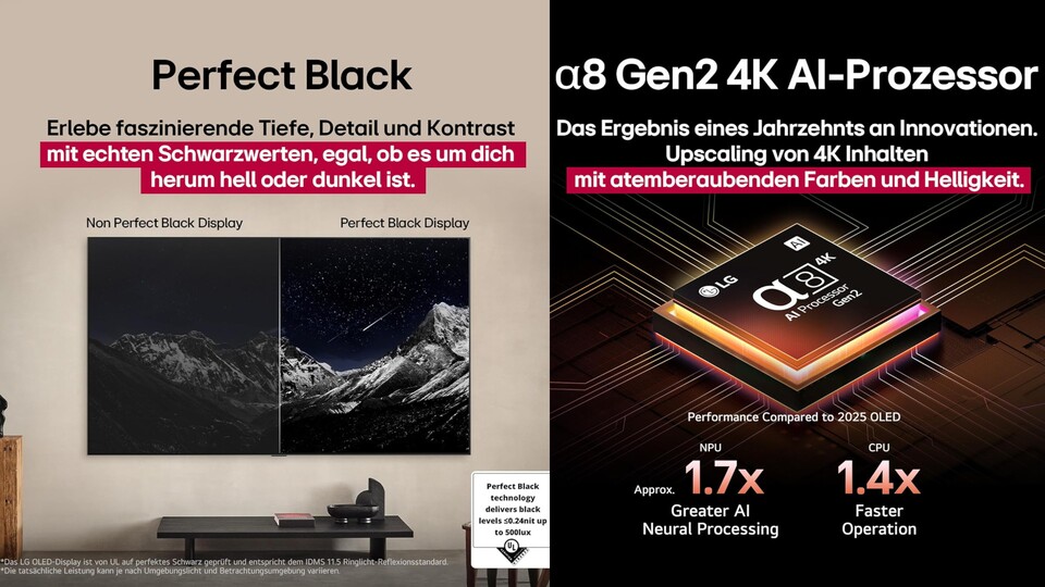 Durch das OLED-Display mit perfektem Schwarz und den starken Bildprozessor bietet der LG OLED B59 4K-Fernseher eine tolle Bildqualität.