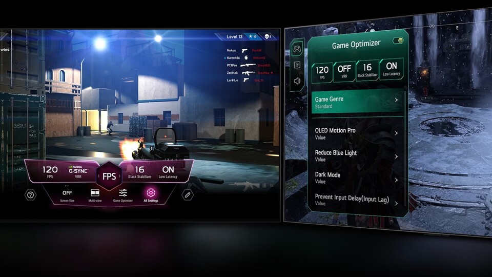 Über den integrierten Game Optimizer bietet der LG OLED C4 eine Menge Möglichkeiten, für ein optimales Spielerlebnis zu sorgen, sowohl an der Konsole als auch am PC.