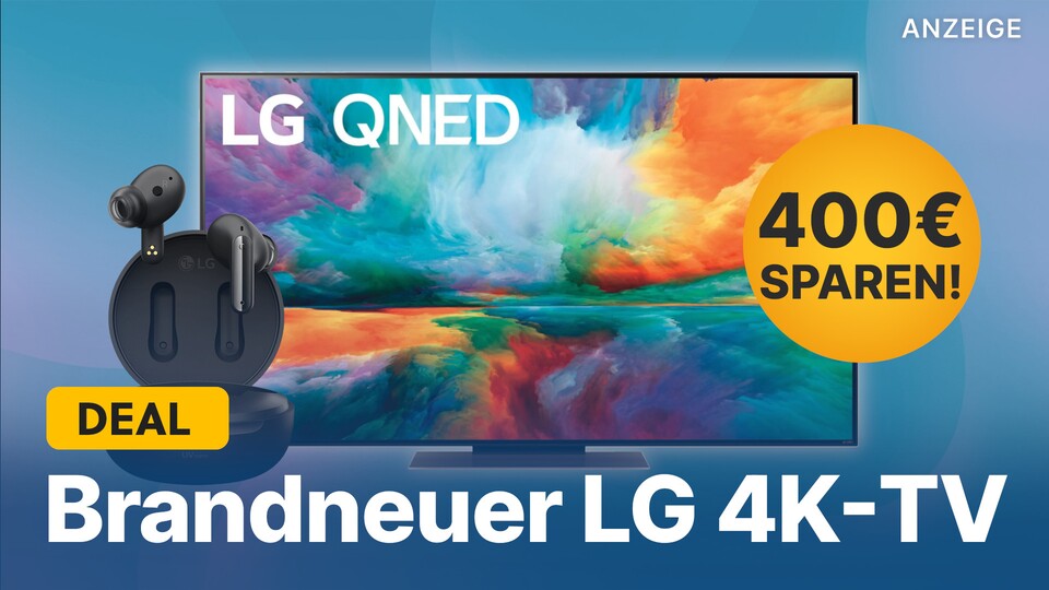 Den neuen 4K-Fernseher LG QNED816RE gibts bei MediaMarkt nicht nur günstiger, ihr bekommt auch noch Kopfhörer gratis dazu.