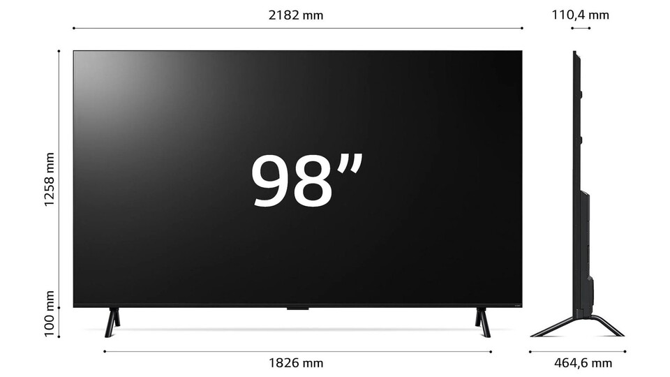 Ein bisschen freien Platz werdet ihr schon brauchen, um einen so monströsen 4K-Fernseher wie den LG UT9100 mit 98 Zoll unterzubringen.