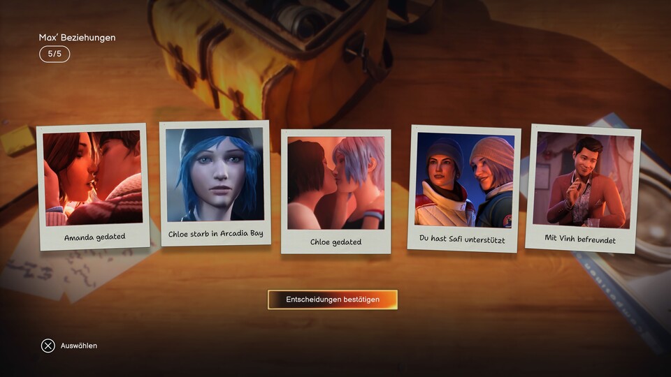 Welche Entscheidungen ihr im Original und in Double Exposure getroffen habt, könnt ihr vorab einstellen.