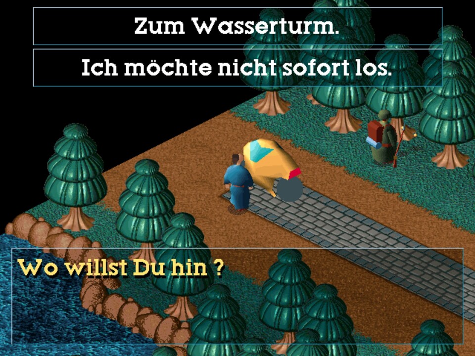 Undichte Stelle: Wir mopsen dem anderweitig beschäftigen Wachmann seinen fahrbaren Untersatz –vorausgesetzt, wir haben Treibstoff dabei.