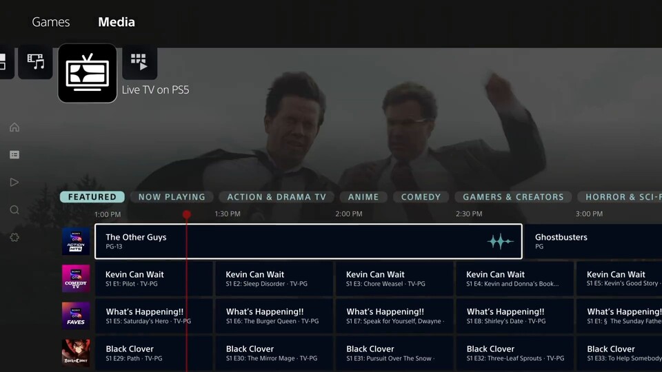 Die Oberfläche von Live TV on PS5 ist offenbar sauber in das Betriebssystem der Current Gen-Konsole integriert, sie muss also nicht separat installiert werden.