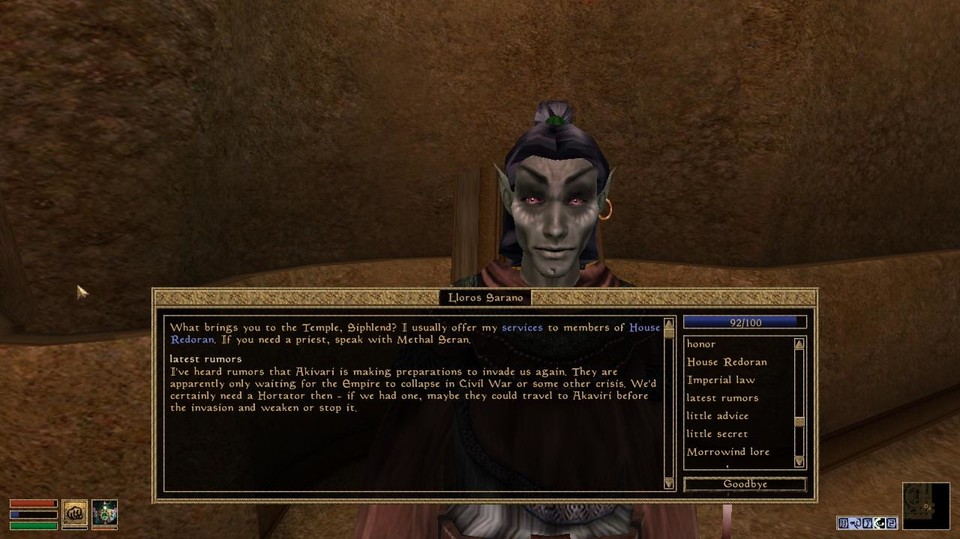 Lloros Sarano hat in Morrowind einiges zu erzählen.