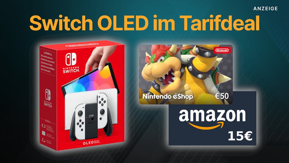 Bei Logitel könnt ihr die Nintendo Switch OLED jetzt günstig zum Handyvertrag bekommen, mit Guthaben für Amazon und den Nintendo eShop als Bonus.