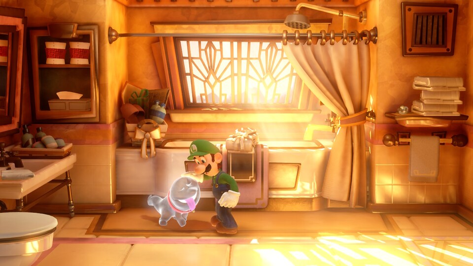 Weil es das Internet interessiert: Man kann den Hund in Luigi's Mansion 3 streicheln.