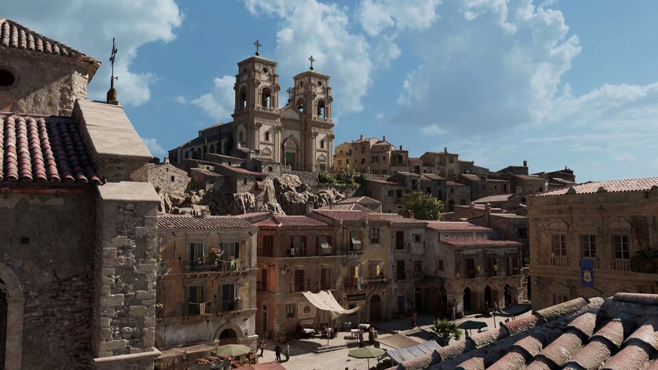 Sowohl die Landschaften als auch die Städte und Dörfer in Mafia: The Old Country machen optisch einiges her.