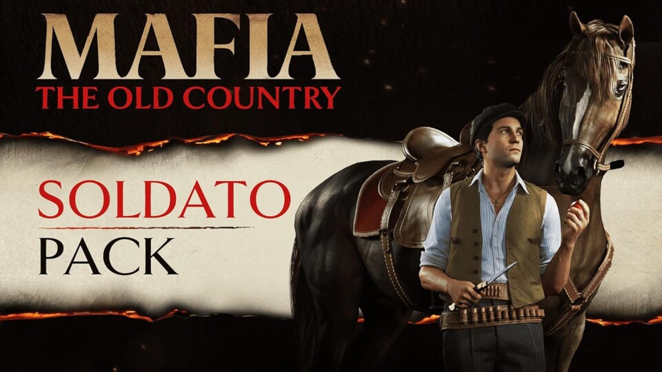 Das Soldato Pack mit Outfits für Ross und Reiter sowie einem speziellen Messer ist der Vorbesteller-Bonus für Mafia: The Old Country.