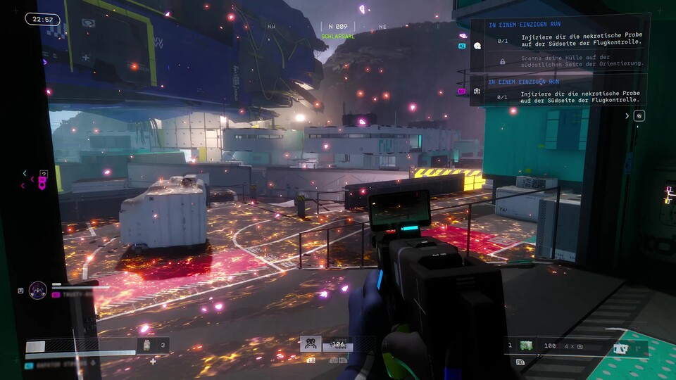 Wer vom Feuerregen auf der Außenposten-Karte überrascht wird, bekommt große Probleme. Sucht Schutz!