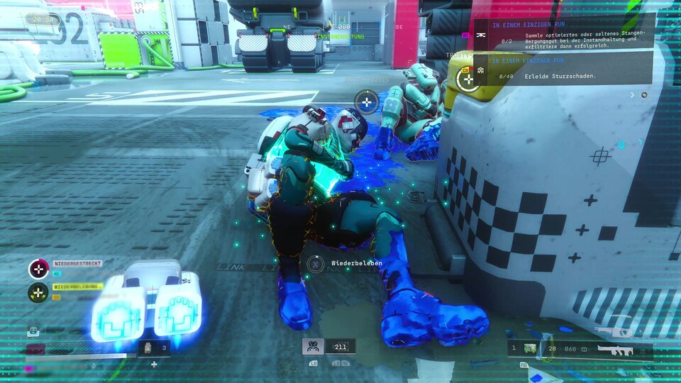 Wer im Trio spielt, hat bei Problemen meistens mindestens eine Person, die noch aus der Patsche helfen kann. Sind alle drei Mitglieder gedownet, ist der Run beendet.