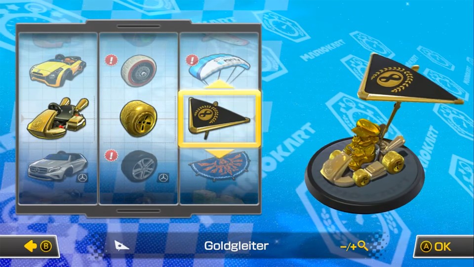 Mehr Gold geht kaum: Gold-Mario in einem komplett goldenen Kart.