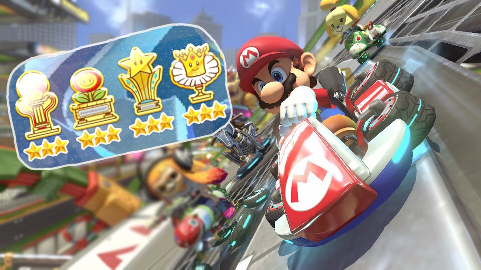 Sterne gibt es in Mario Kart 8 nicht nur als Item auf der Piste, sondern auch als Anzeige neben den Cups. Was bedeuten sie?