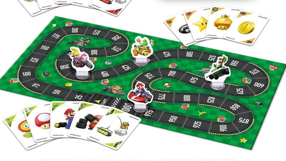 Begebt euch mit einem von insgesamt sechs Mario-Kart-Figuren auf die Piste.