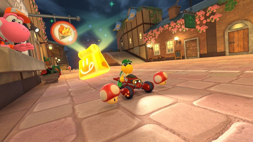 An Yoshis Diner-Stationen findet ihr diese Tüten mit Boost-Essen.