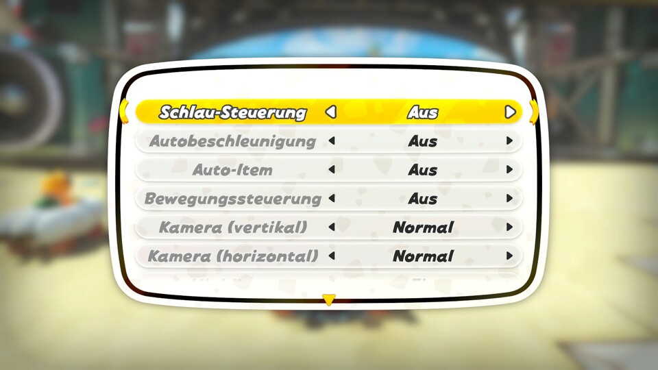 Neben der Schlau-Steuerung gibt es noch weitere Accessibility-Optionen wie die Autobeschleunigung und den automatischen Einsatz von Extra-Items.