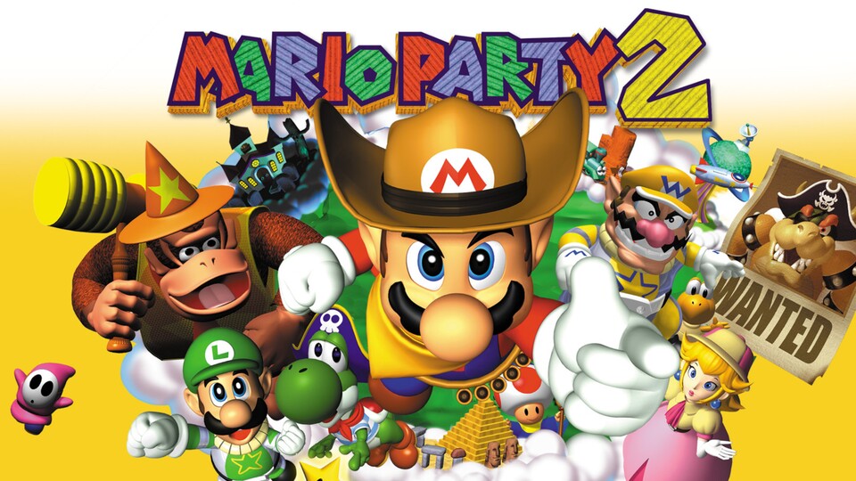 Mario Party 2 schickt euch in abwechslungsreiche Welten, zum Beispiel mit Western- und Piraten-Setting.