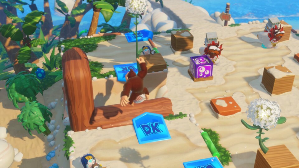 Die neuen DK-Felder kann nur Donkey Kong passieren und sich somit schnell an Lianen über Abgründe schwingen.