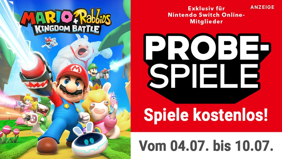 Wenn ihr Nintendo Switch Online abonniert habt, könnt ihr Mario + Rabbids: Kingdom Battle die ganze Woche ohne zusätzliche Kosten spielen.