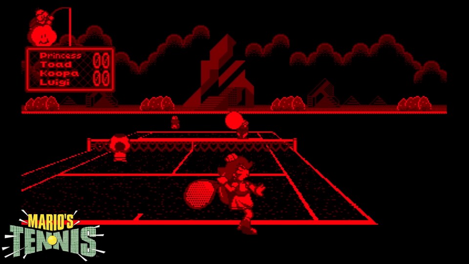 Marios Tennis schickt euch mit sieben Charakteren aus dem Mario-Universum auf den Tennisplatz.