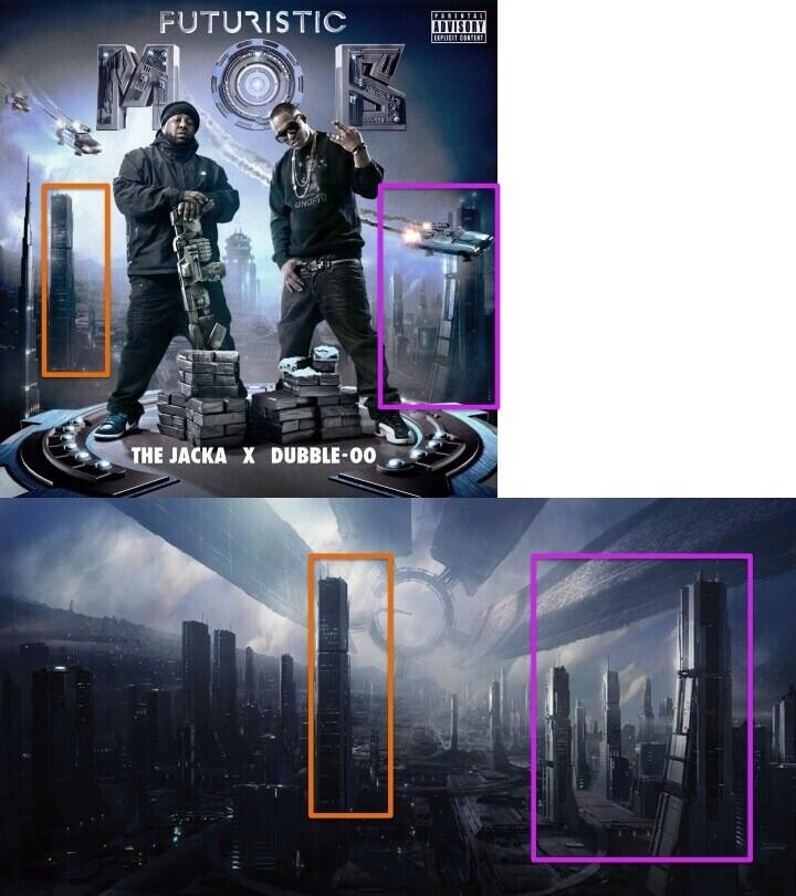 Auch ds Cover des Rap-Albums »FUTURISTIC« ziert ein verfremdetes Artwork aus Mass Effect.