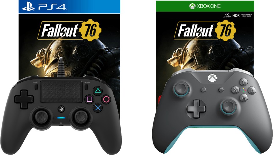 Fallout 76 gibt es bei MediaMarkt gerade als Gratisbeigabe zu Xbox-One- und PS4-Controllern.