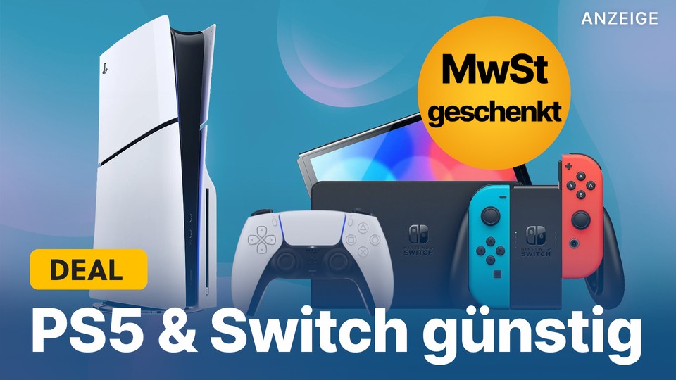 Unter den Gaming-Angeboten der MwSt-Aktion gehören die PS5 Slim und die Nintendo Switch OLED zu den Highlights.