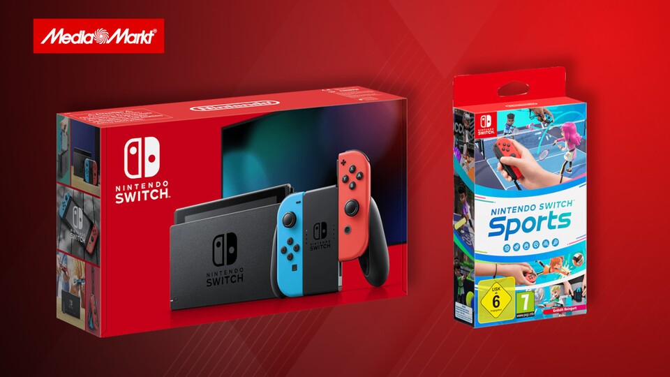 Bei MediaMarkt gibts gerade ein Bundle mit der Nintendo Switch und dem jüngst erschienenen Nintendo Switch Sports im Angebot.