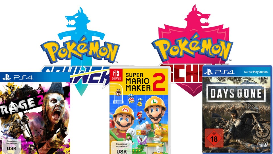 Wer mit PayPal bezahlt, kann 15€ beim Vorbestellen von Spielen wie Rage 2, Days Gone oder Pokémon Schwert & Schild sparen.