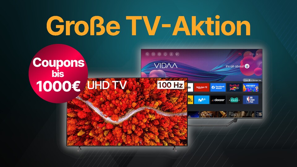 In der großen TV-Aktion bei MediaMarkt könnt ihr euch beim Fernseherkauf jetzt Geschenkcoupons im Wert von bis zu 1.000 Euro sichern.