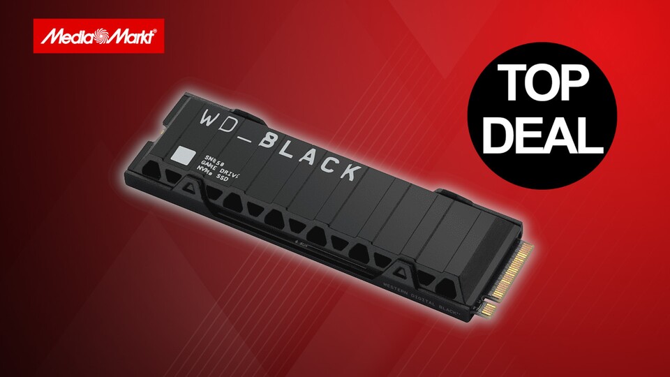 Die WD Black SN850 gibt es bei MediaMarkt gerade in der Version mit PS5-kompatiblem Kühlkörper günstig im Angebot.