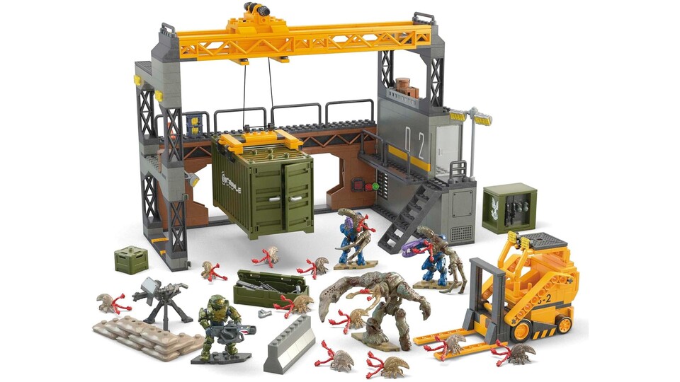 Das Feuergefecht-Set bietet euch genug Floodformen, Deckungselemente und Barrikaden, um eine der bedrückendsten Story-Missionen in Halo 3 direkt auf eurem Schreibtisch nachzustellen.