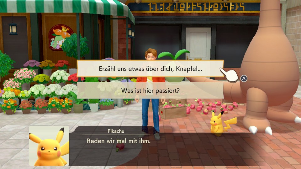 Pikachu kann für uns andere Pokémon befragen und so an zusätzliche Infos kommen.