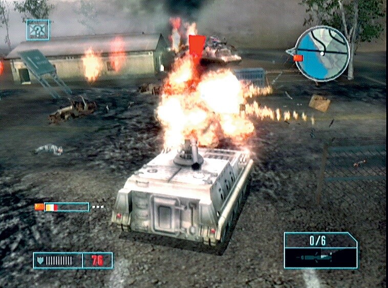 Habt ihr keine Lust auf Missions-Stress, mischt ihr munter in den ununterbrochen tobenden Schlachten mit. Hier heizen wir den Gegnern mit dem Panzer ein. Screen: Xbox