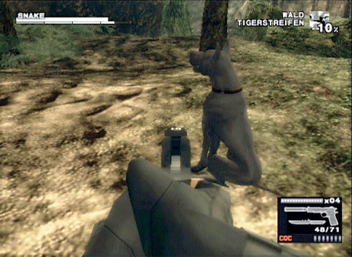 Die Wachhunde sind gefährlich.Aus Gründen des Tierschutzes solltet ihr sie mit der Betäubungspistole ausschalten. Screen: Playstation 2