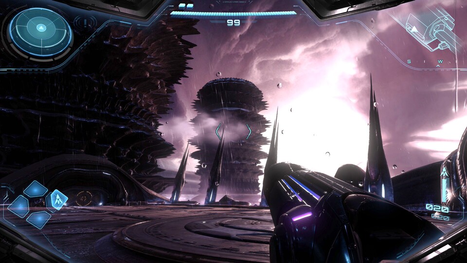 Stellenweise kann die Spielwelt von Metroid Prime 4 sogar recht düster werden.