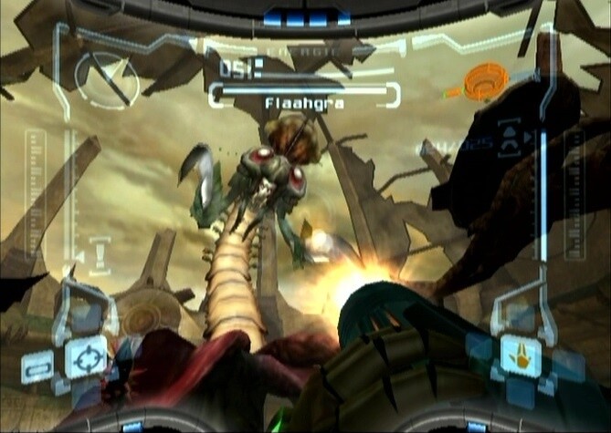 Die Bosskämpfe gehören zu den Highlights in Metroid Prime, so wie dieses Duell mit einer Riesenpflanze. Dank der richtigen Taktik wird das Unkraut für immer vernichtet.