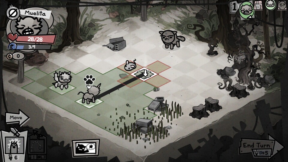 Mewgenics erinnert spielerisch stark an das fantastische Into the Breach.