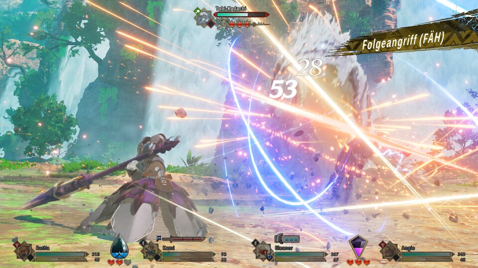 Mit jedem Angriff eurer Gefährten kommt es zu einem Folgeangriff für euch. (© Capcom)