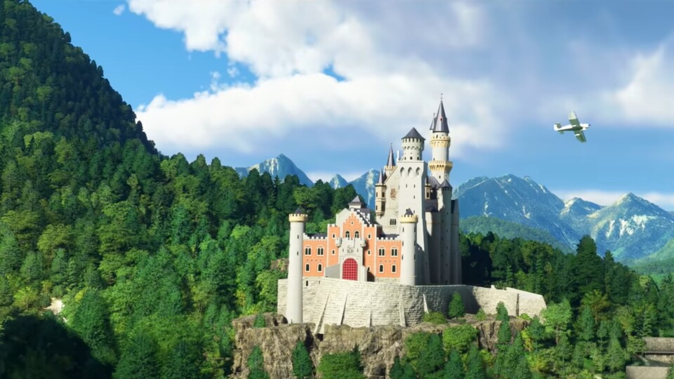 Der Microsoft Flight Simulator bekommt mit dem World Update 6 auch Sehenswürdigkeiten in Deutschland wie Schloss Neuschwanstein spendiert.