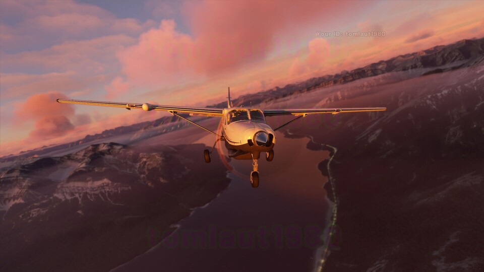 Mit der Cessna dem Sonnenuntergang entgegen. 
