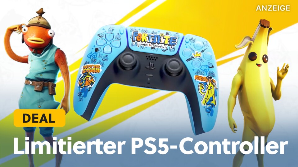 Mit dem knallbunten Fortnite PS5-Controller fühlen sich die epischen Siege im Battle Royale oder im neuen CS:GO-like Modus Ballistic gleich viel süßer an.