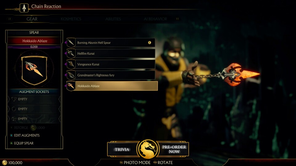 Mortal Kombat 11 bietet mit dem Gear-System die Möglichkeit, die Ausrüstung der Kämpfer anzupassen.