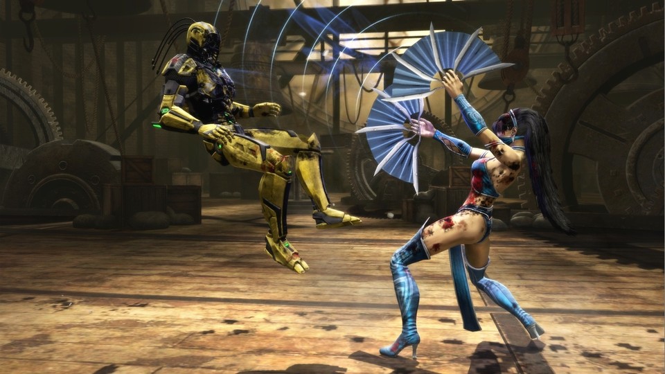 Mortal Kombat: Auch Kitana ist wieder dabei und setzt ihren Gegnern mit messerscharfen Fächern zu.